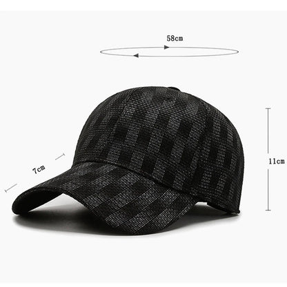 Luxury Brand Black Gray Plaid Baseball Caps For Men Summer Women