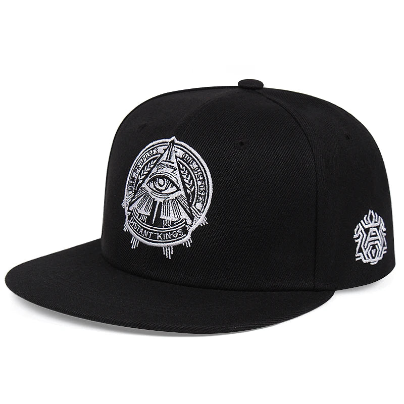 Eye 3D Embroidered Hip Hop Snapback Cap