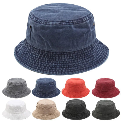 New Fisherman Hat Vintage Denim Bucket Hats
