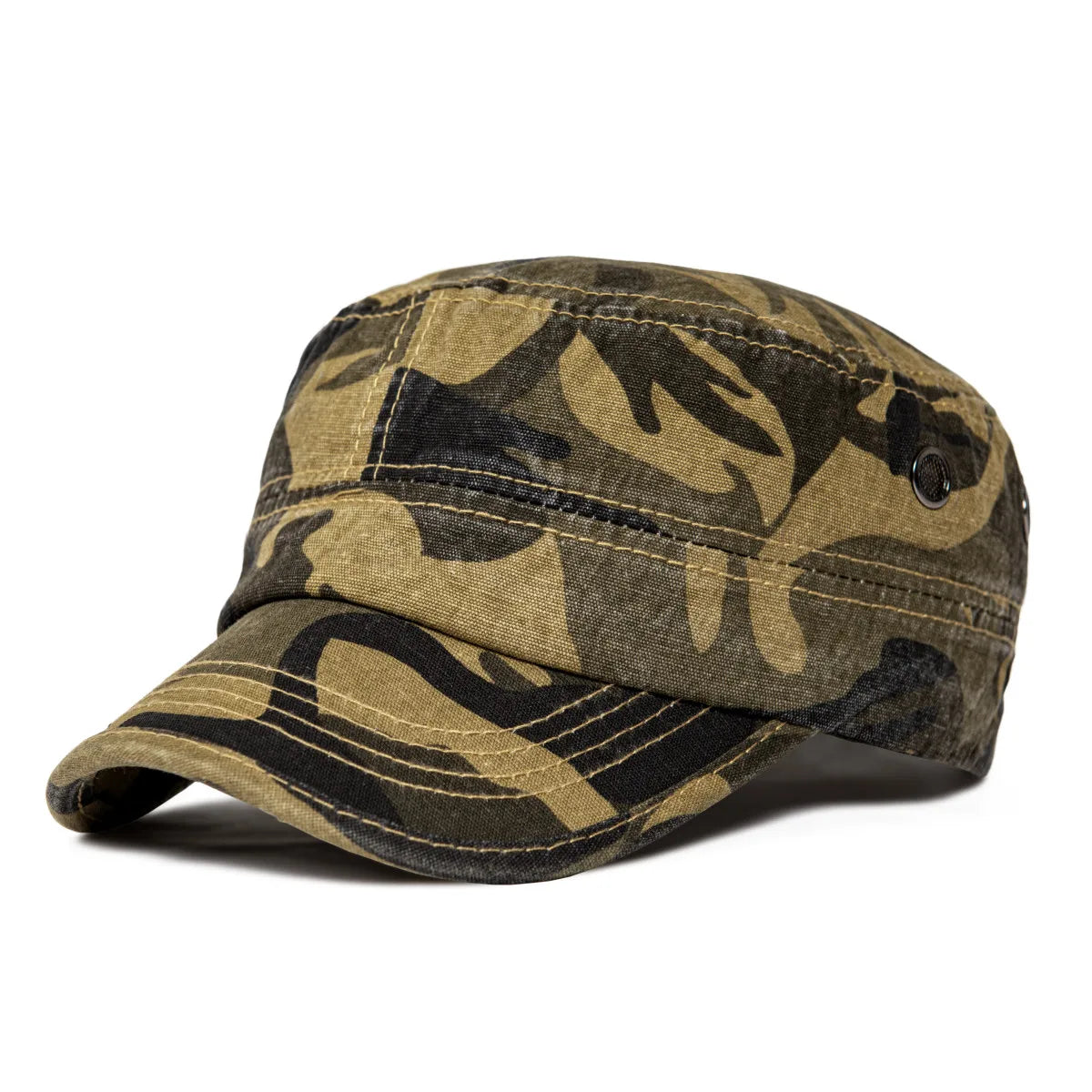 Military Cap Men Washed Cotton Fashion Design Flat Baseball Cap Size 57- 60cm