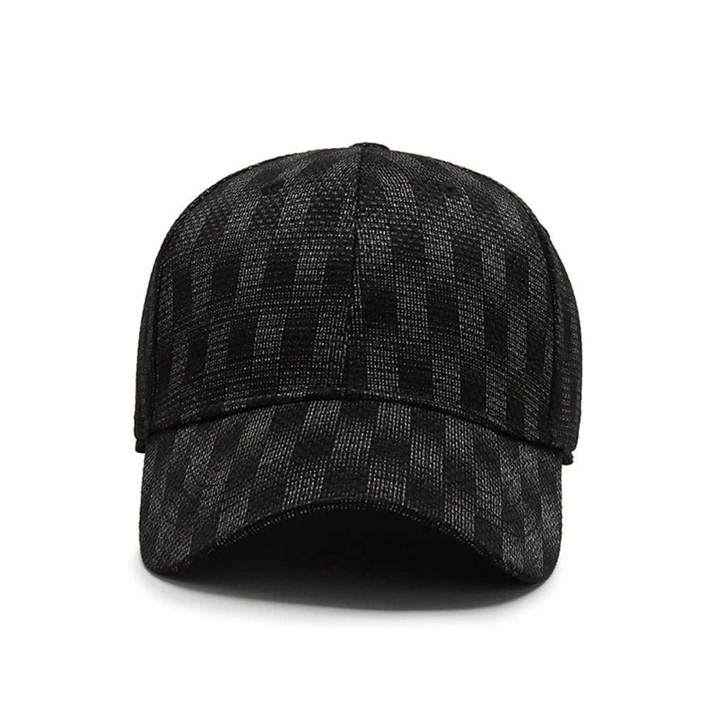Luxury Brand Black Gray Plaid Baseball Caps For Men Summer Women