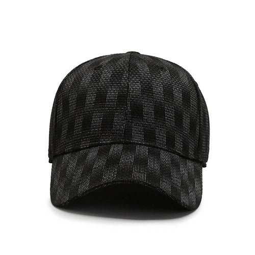 Luxury Brand Black Gray Plaid Baseball Caps For Men Summer Women