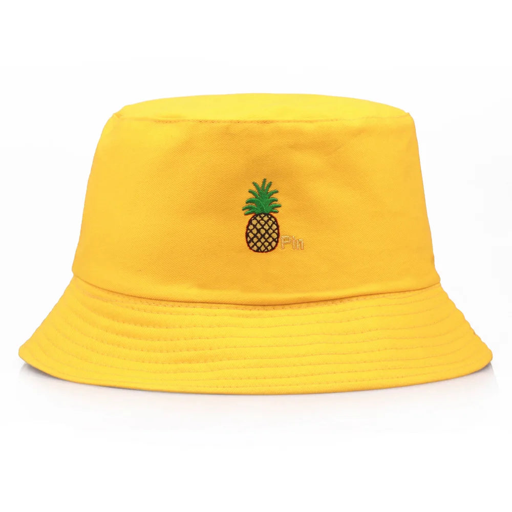 Pineapple Embroidered Hip Hop Bucket Hat