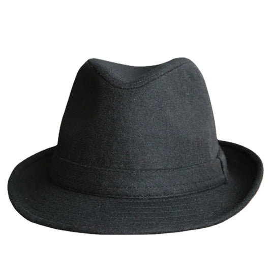Winter Solid Woollen Fedoras For Men Top Jazz Hat