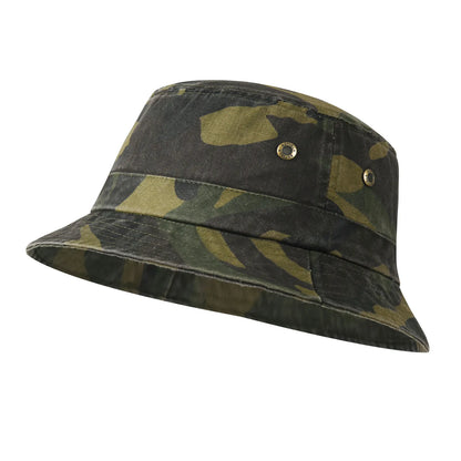 Cotton Twill Bucket Hats Unisex Short Brim Outdoor