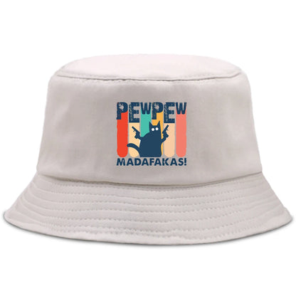 Pew Pew Madafakas Black Cat Bucket Caps Women