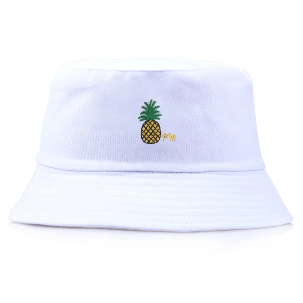 Pineapple Embroidered Hip Hop Bucket Hat
