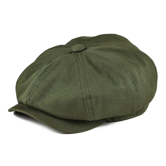 Newsboy Cap Men's Twill Cotton Eight Panel Hat Women's Size 57-63cm
