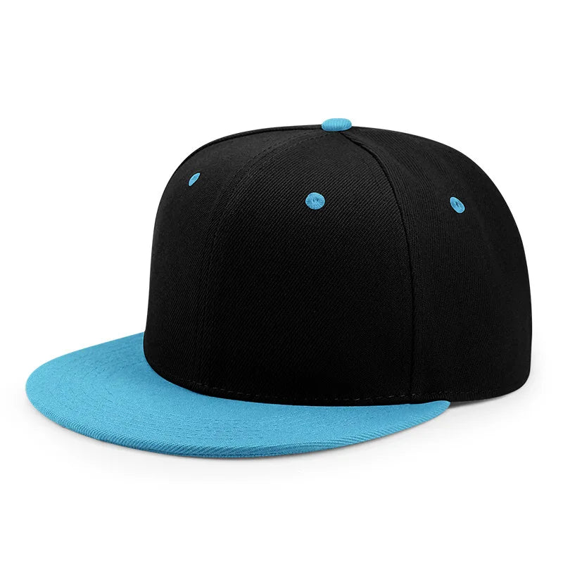 Wholesale 40 Colors Adjustable Flat Peak Snapback Caps Lady Fashion Polyester Plain Baseball Hat Men Hiphop Blank Sport Cap Adijustable 55-60cm