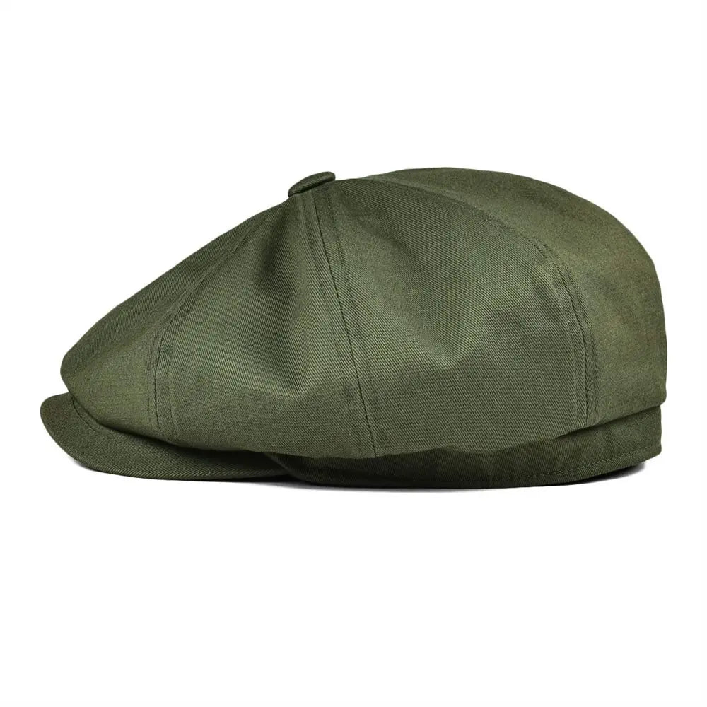 Newsboy Cap Men's Twill Cotton Eight Panel Hat Women's Size 57-63cm