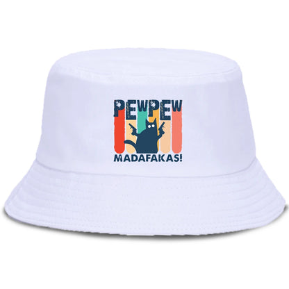 Pew Pew Madafakas Black Cat Bucket Caps Women
