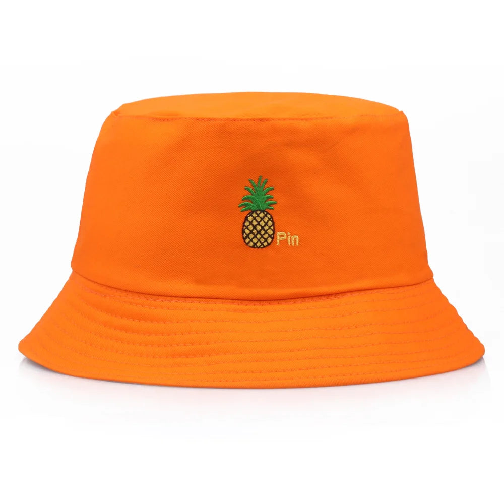 Pineapple Embroidered Hip Hop Bucket Hat