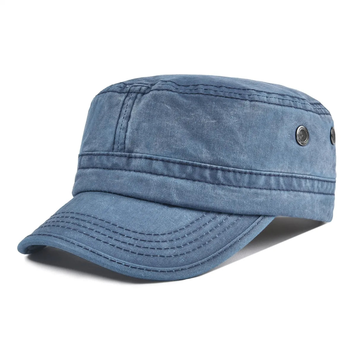 Military Cap Men Washed Cotton Fashion Design Flat Baseball Cap Size 57- 60cm