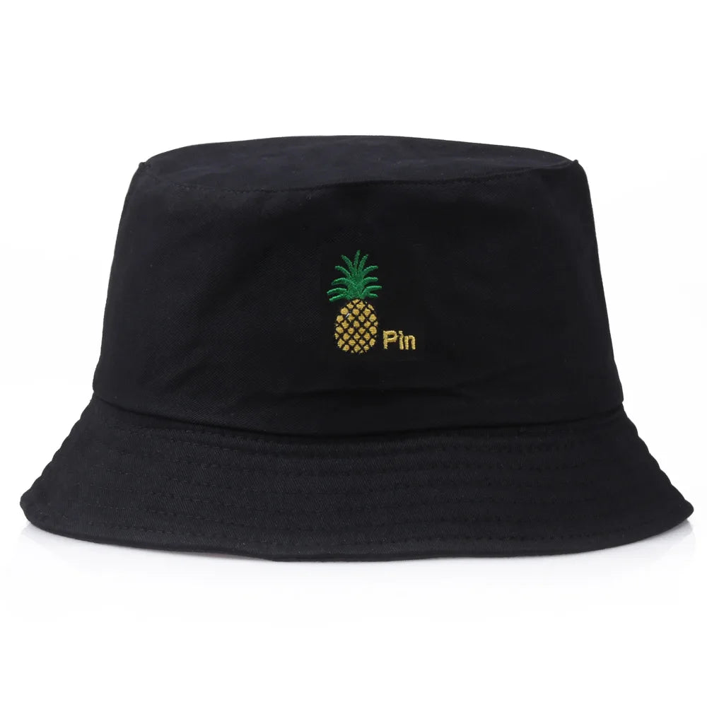 Pineapple Embroidered Hip Hop Bucket Hat