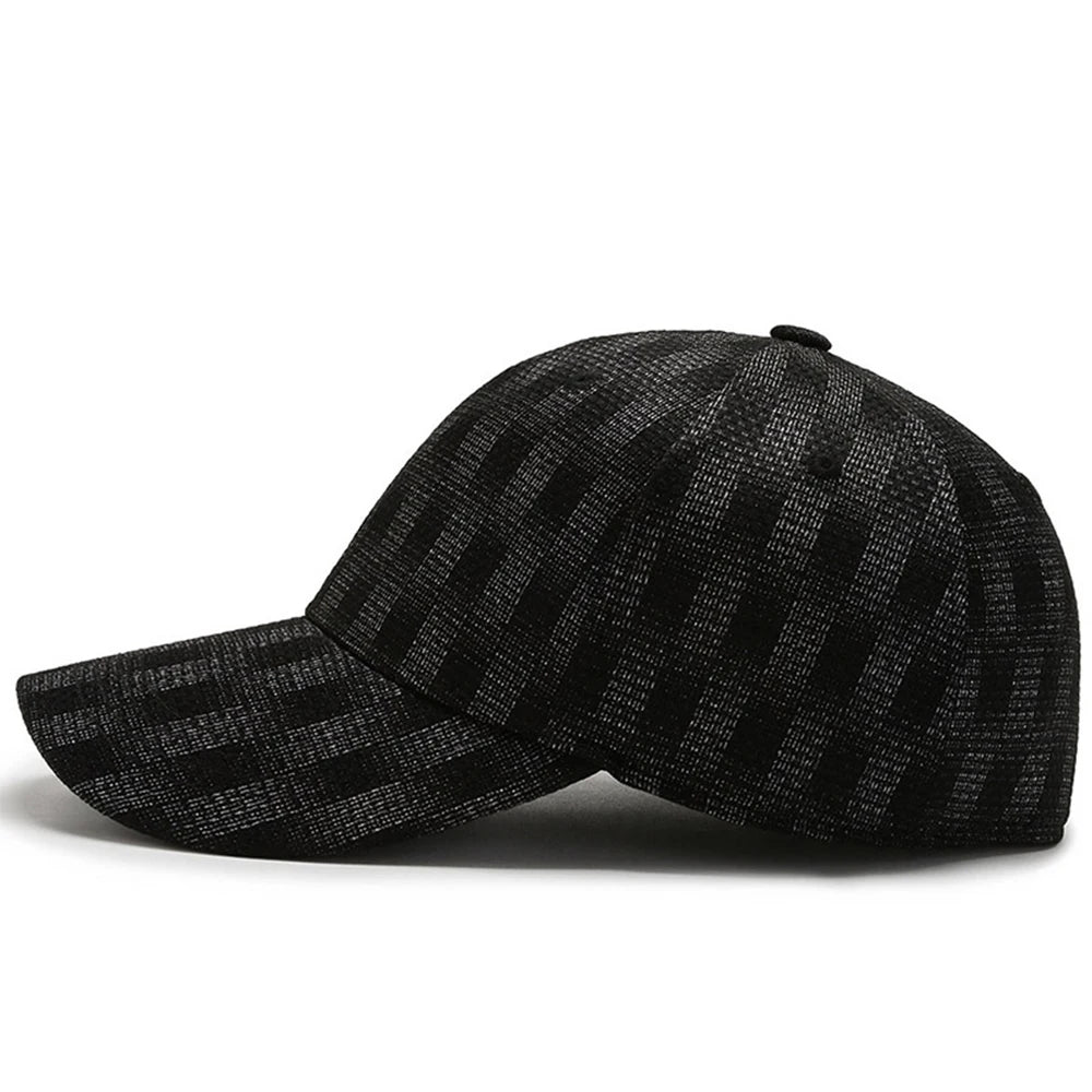 Luxury Brand Black Gray Plaid Baseball Caps For Men Summer Women