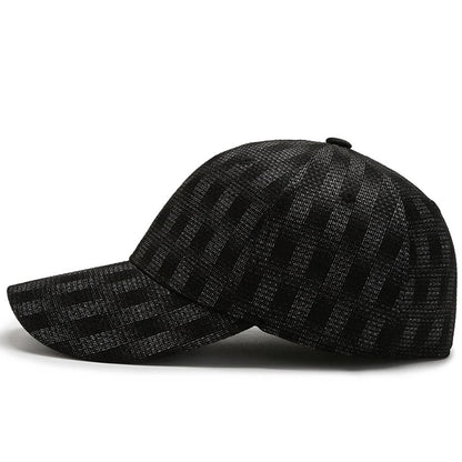 Luxury Brand Black Gray Plaid Baseball Caps For Men Summer Women