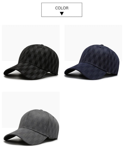 Luxury Brand Black Gray Plaid Baseball Caps For Men Summer Women