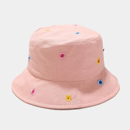 Four Seasons Cotton Flower Embroidery Bucket Hat