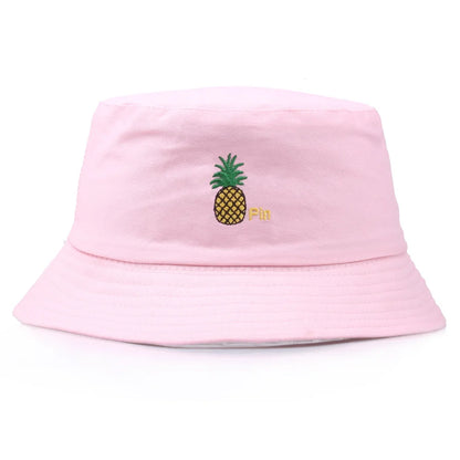 Pineapple Embroidered Hip Hop Bucket Hat