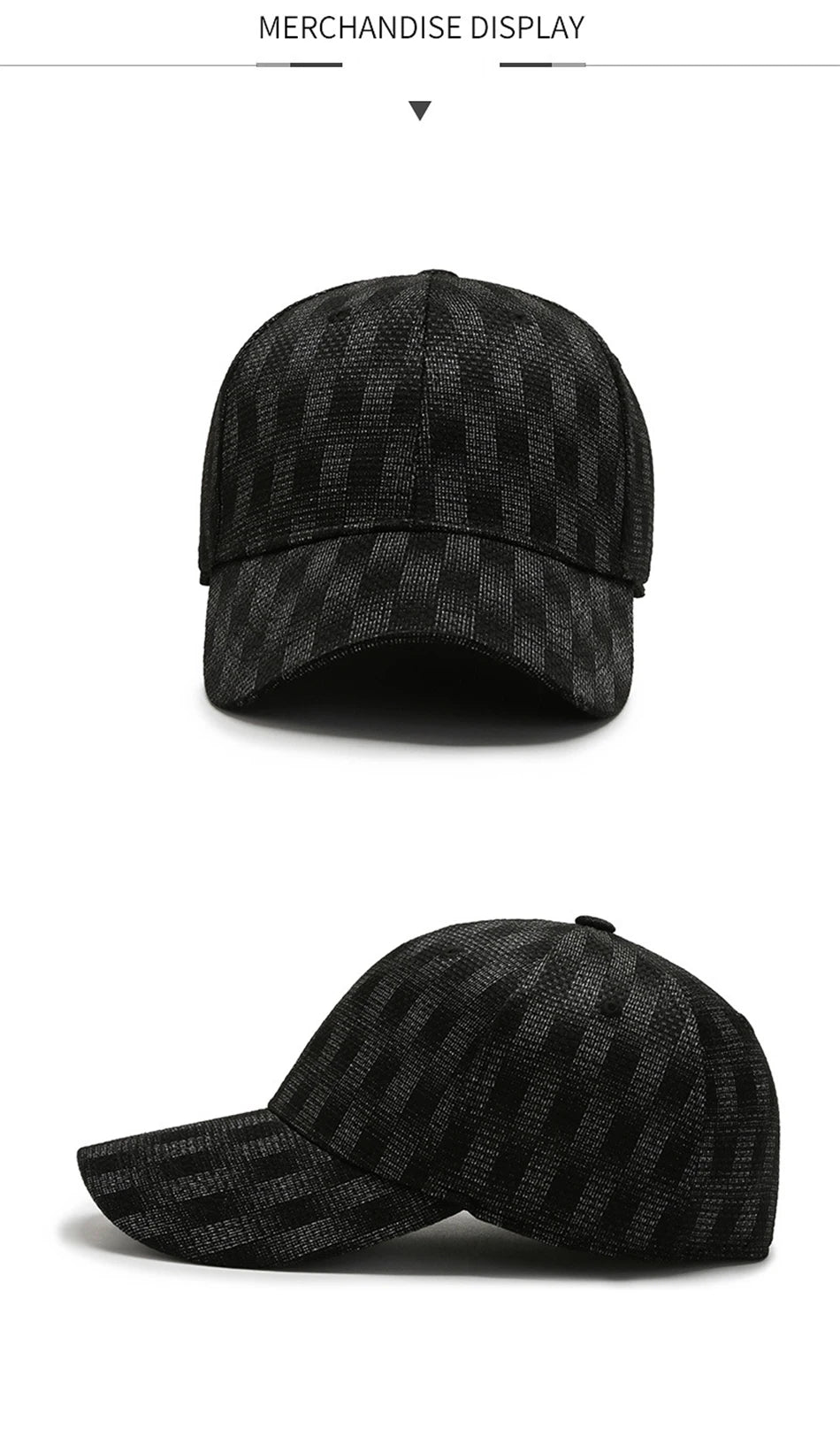 Luxury Brand Black Gray Plaid Baseball Caps For Men Summer Women