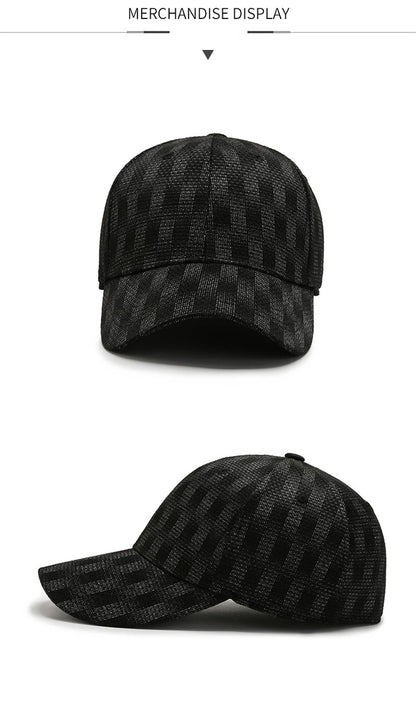 Luxury Brand Black Gray Plaid Baseball Caps For Men Summer Women