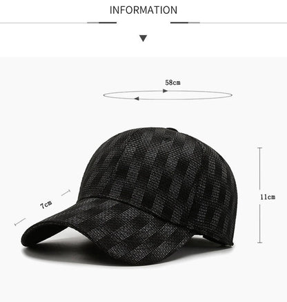 Luxury Brand Black Gray Plaid Baseball Caps For Men Summer Women