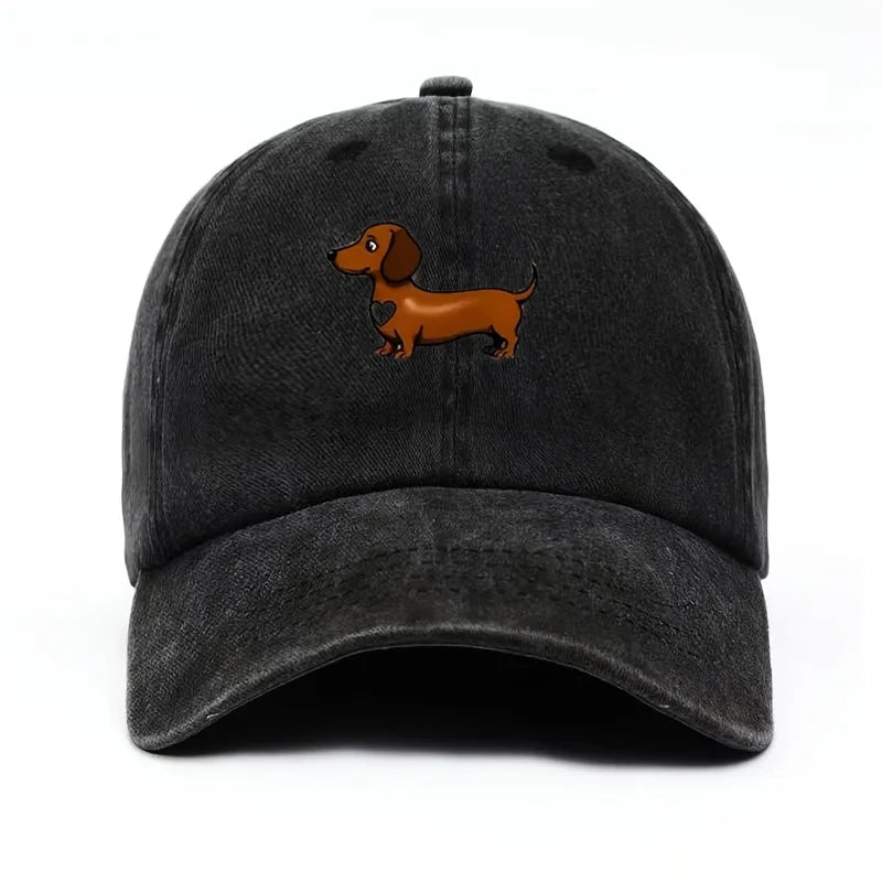 Cute Sausage Dog Print Baseball Cap