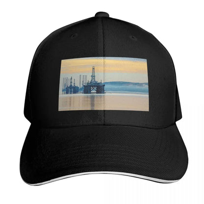 Oil Rig Sunrise Outdoor Unstructured Baseball Cap