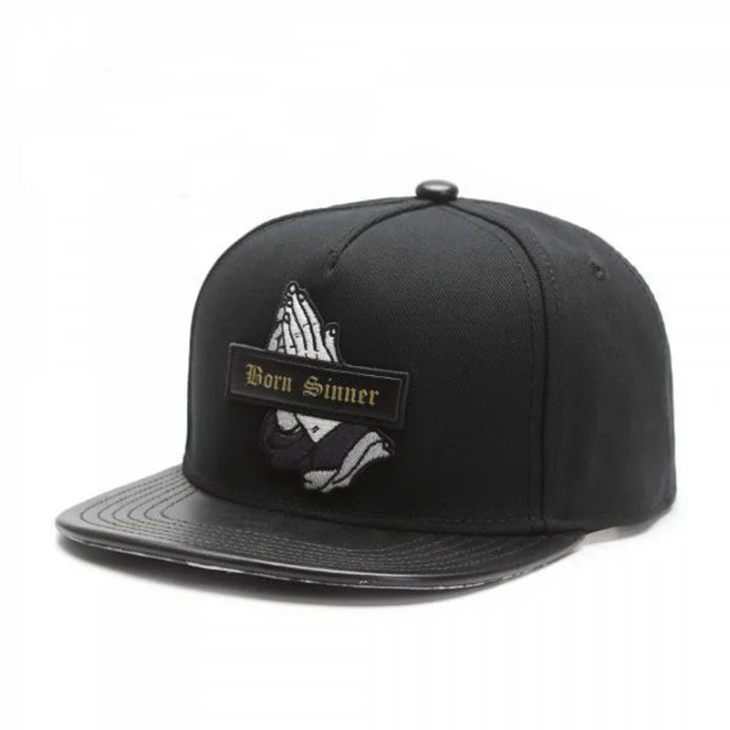 Luxury Embroidered Cotton Flat Brim Snapback Cap