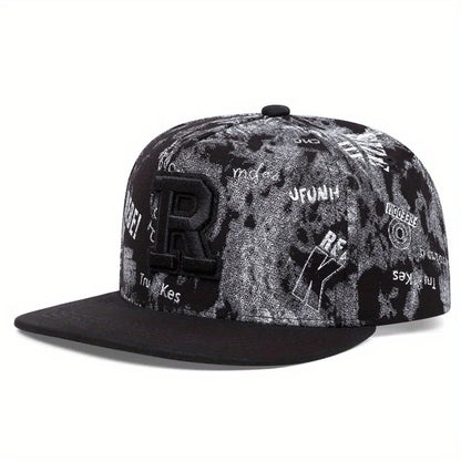 Graffiti Letter Embroidered Hip Hop Snapback Cap