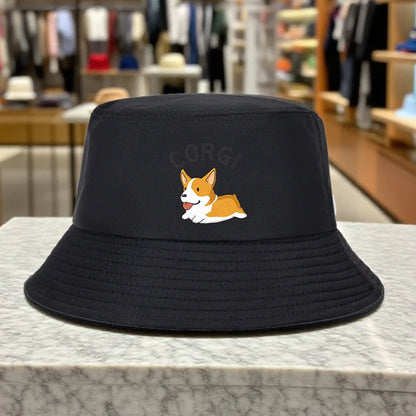 Corgi Dog Print Travel Bucket Hat