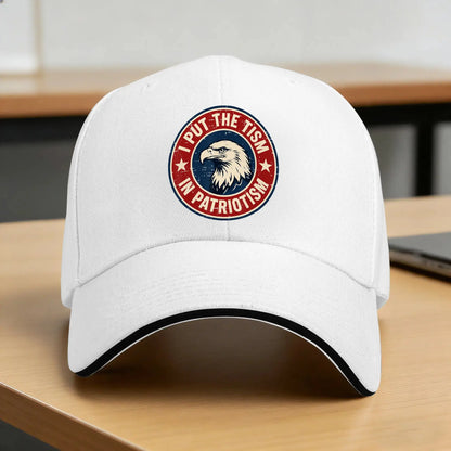I Put The Tism In Patriotism Eagle USA Baseball Cap