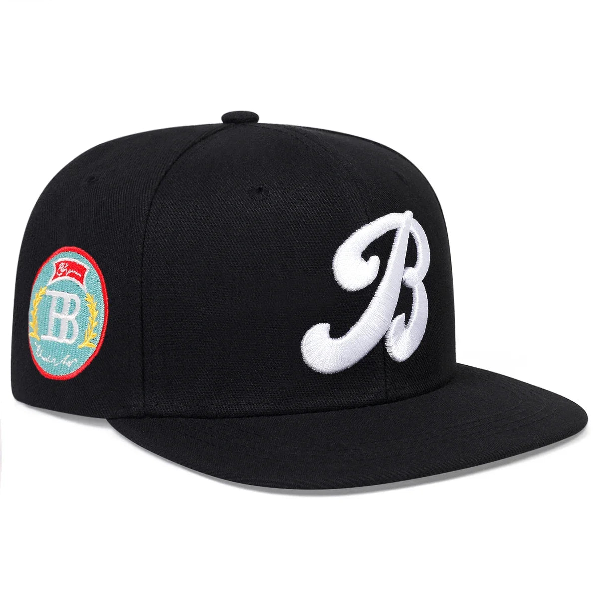 Unisex B Letter Embroidered Snapback Cap