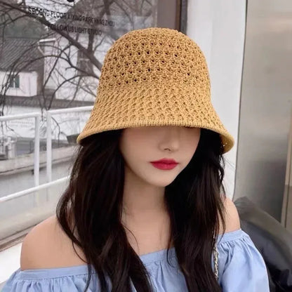 Women Hollow Crochet Fisherman Bucket Hat