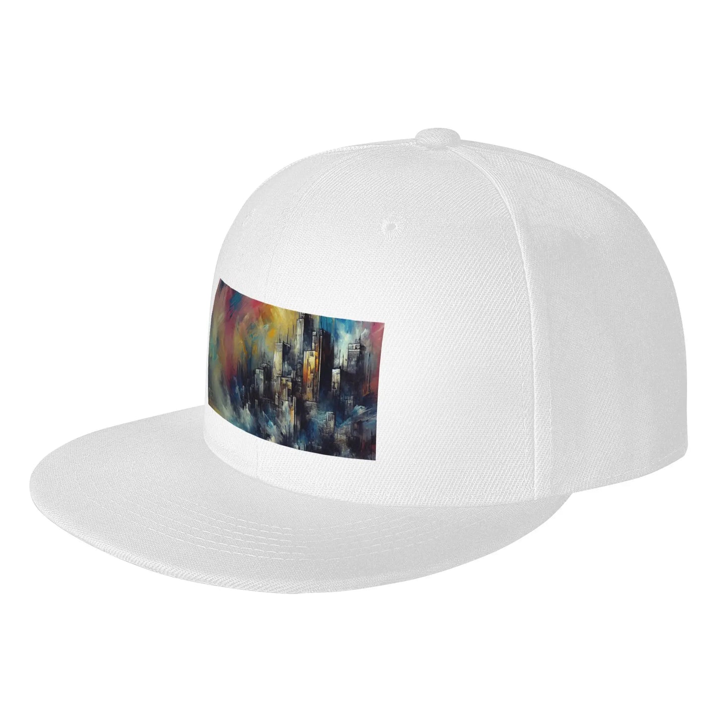 Fashion Watercolor Seaside City Abstract Snapback Cap