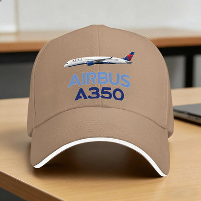 Airbus A350 Airplane Retro Print Baseball Cap