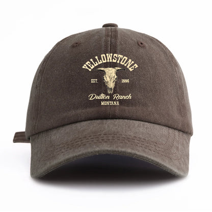 Yellowstone Print Washed Baseball Cap