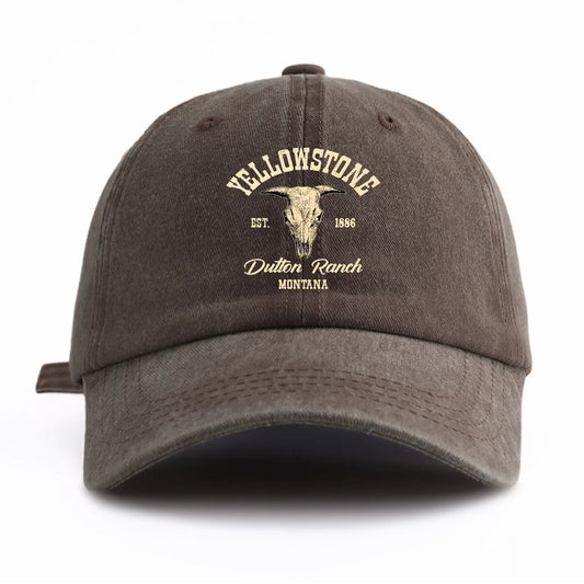 Yellowstone Print Washed Baseball Cap