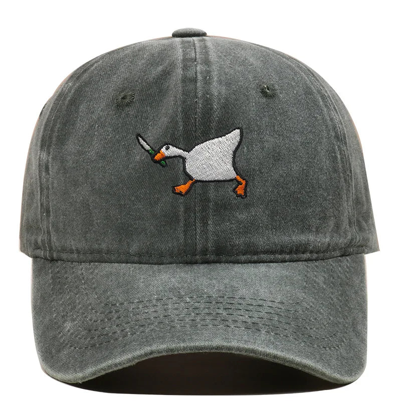 Goose Embroidered Urban Style Duckbill Baseball Cap