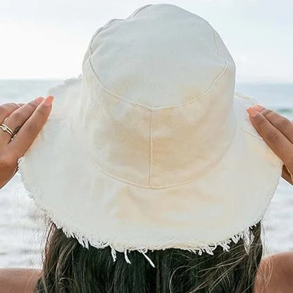 Cotton Fringed Bucket Hat Soft Fisherman Cap