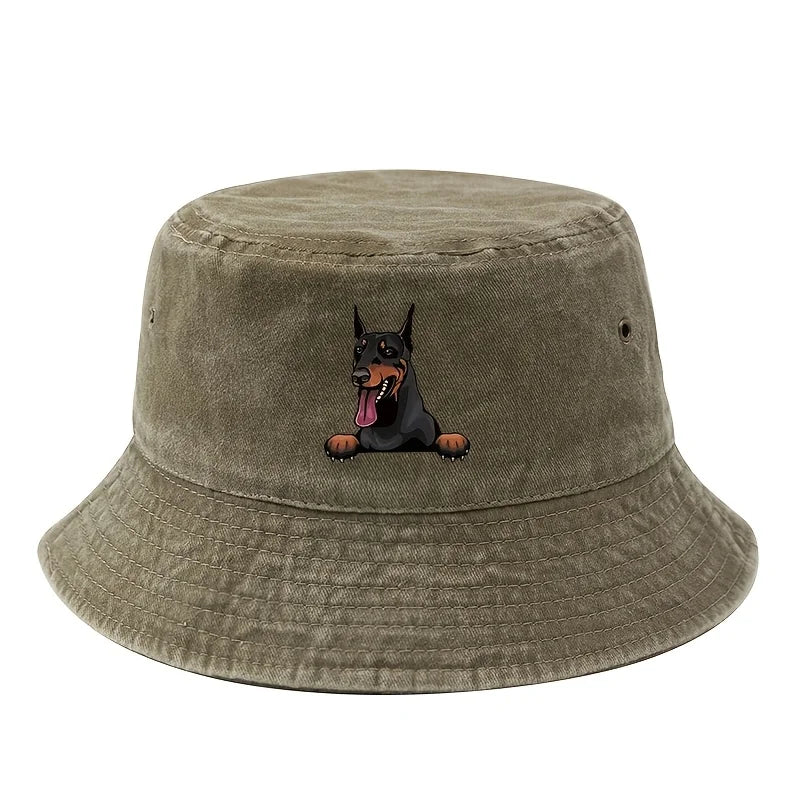 Doberman Dog Print Bucket Hat