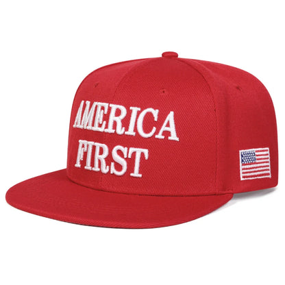 America First Embroidered Hip Hop Snapback Cap