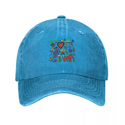 Swedish Folk Art Designer Graphic Baseball Cap