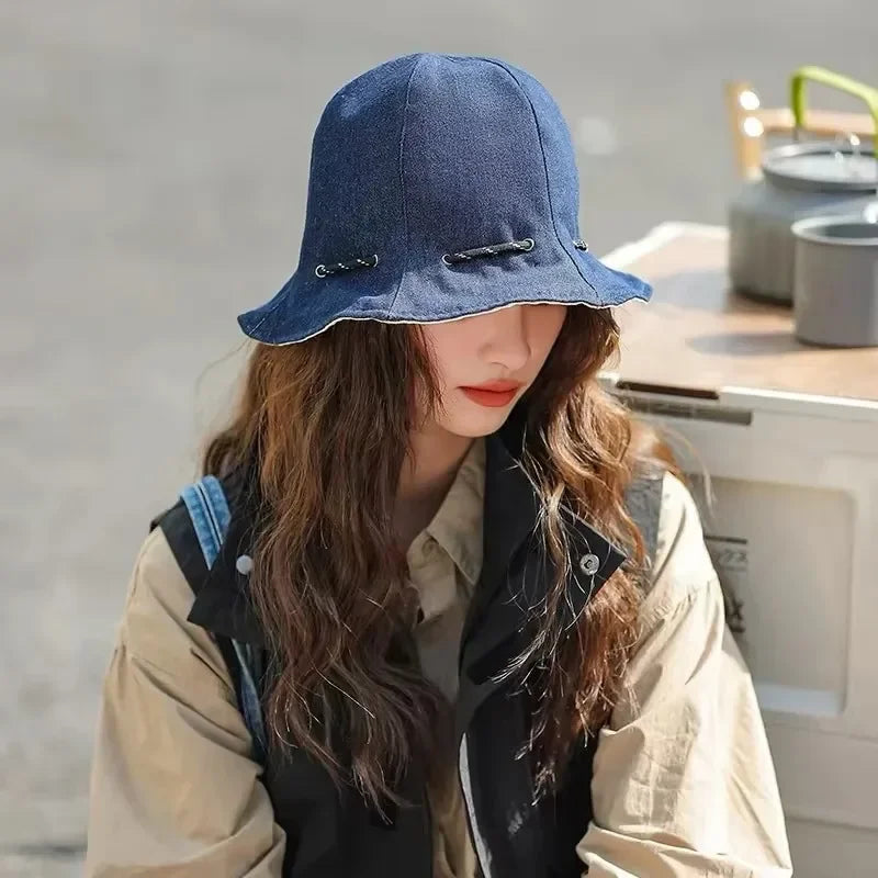 Reversible Double-Sided Summer Sun Protection Bucket Hat