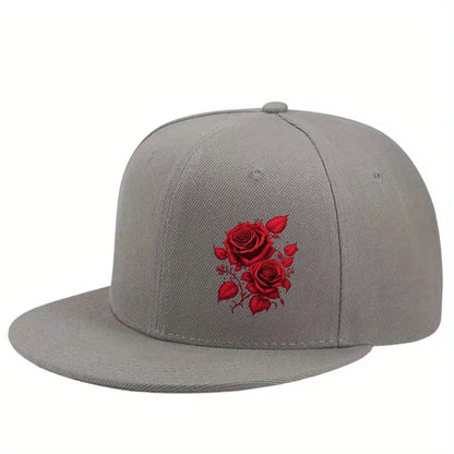 Red Rose Graphic Snapback Cap Unisex Hat
