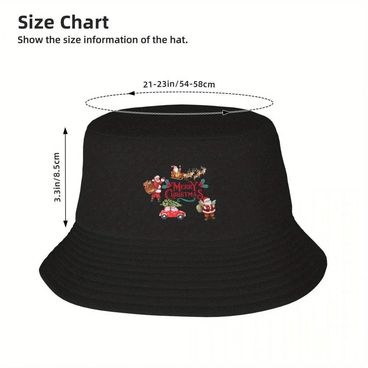 Merry Christmas Santa Typography Bucket Hat Design
