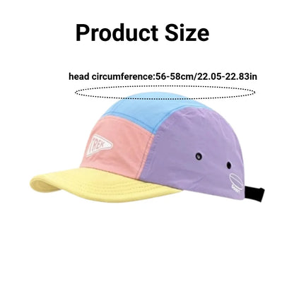 5 Panel Short Brim Embroidered Baseball Cap Ladies' Sun Hat, Quick Dry Breathable Mesh, Lightweight, Stylish Versatile Cap