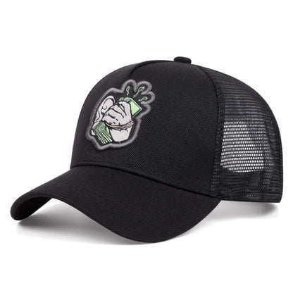 USD Embroidered Flat Brim Mesh Snapback Cap