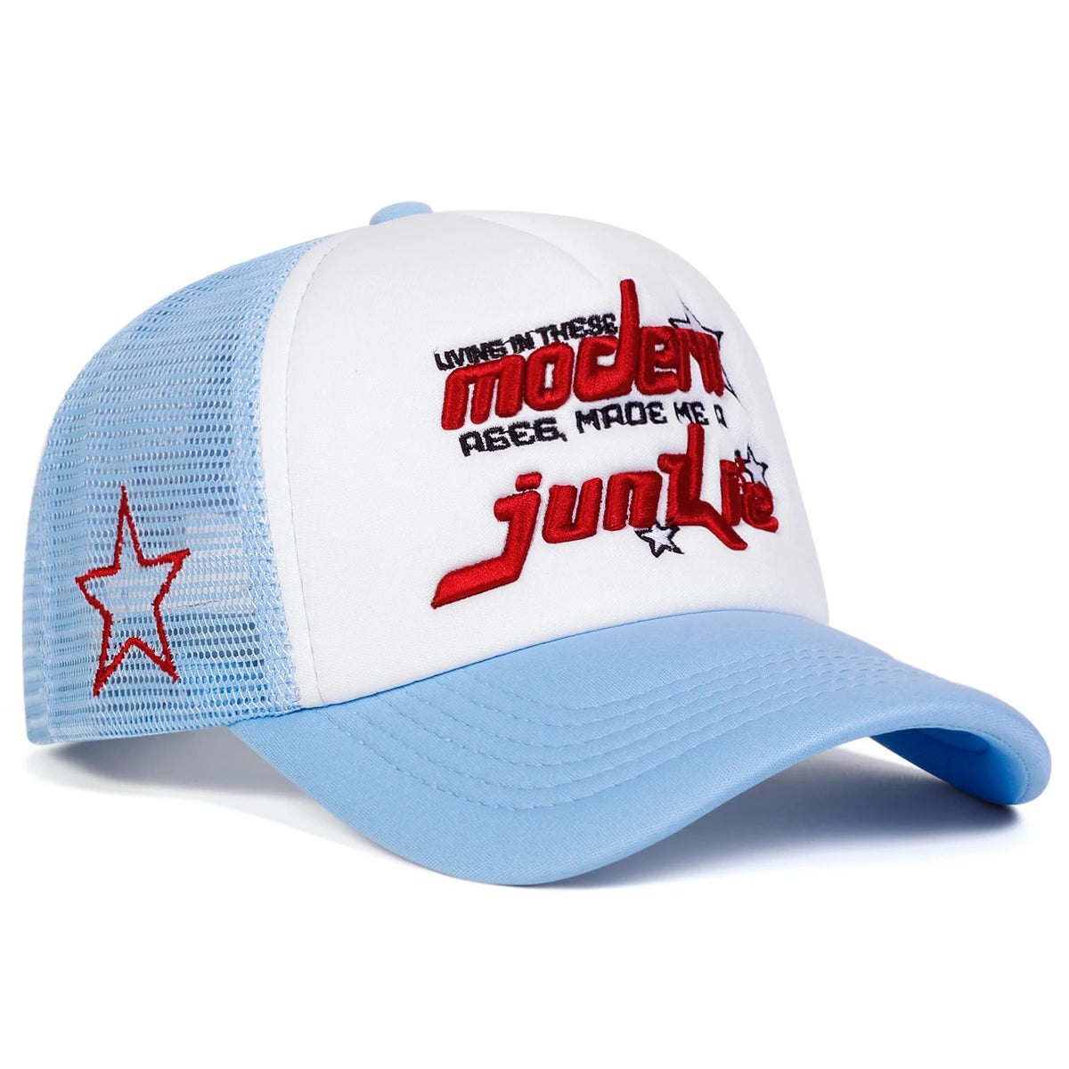 Modern Junkie Embroidered Mesh Baseball Cap