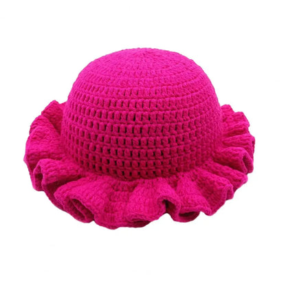 Women Windproof Brim Knit Fisherman Hat
